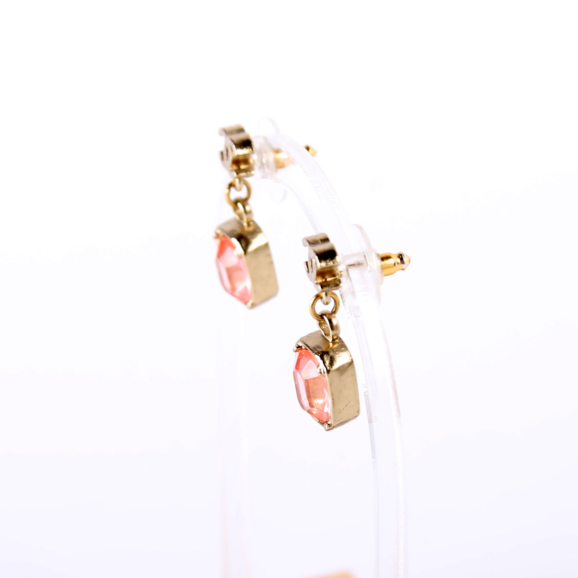Chanel CC Rhinestone Drop Earrings