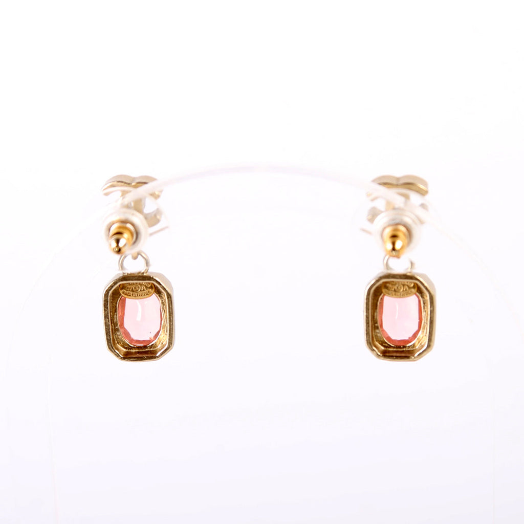 Chanel CC Rhinestone Drop Earrings