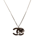 Chanel CC Holly Ruthenium Pendant Necklace