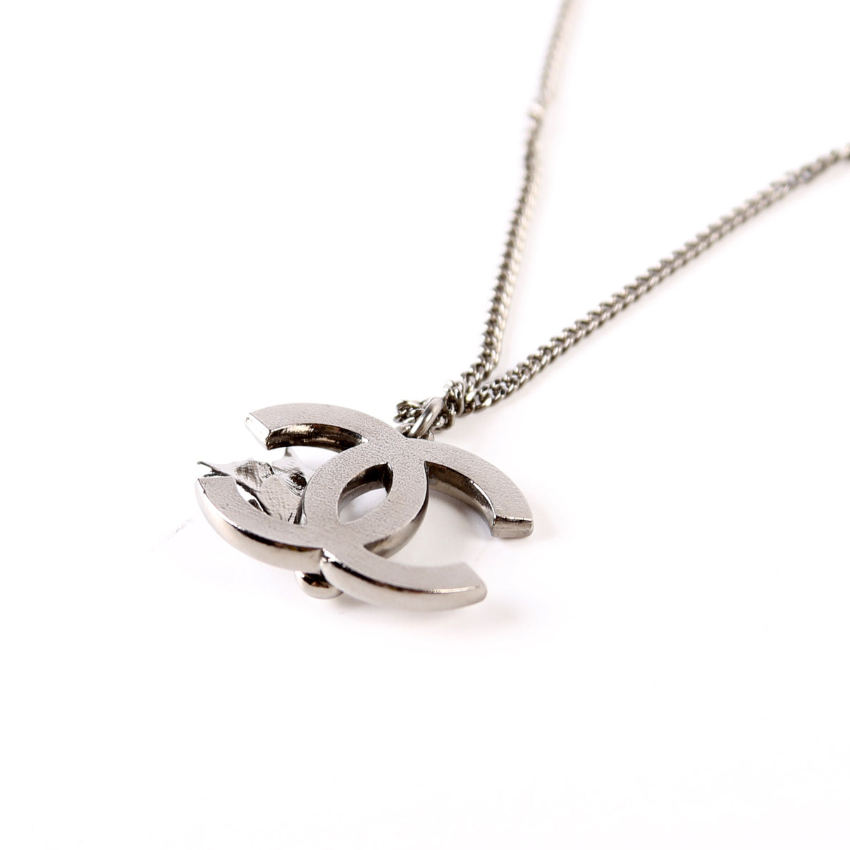 Chanel CC Holly Ruthenium Pendant Necklace