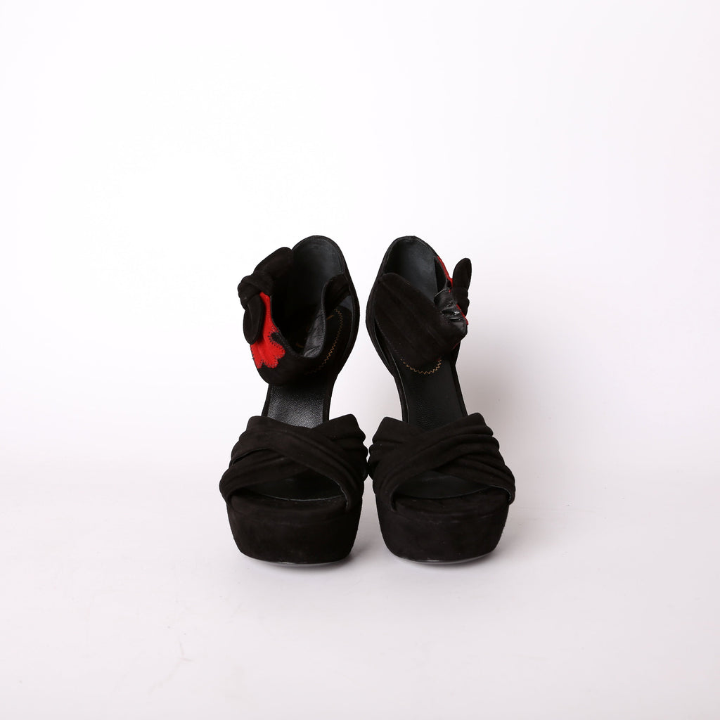 Saint Laurent Suede Platform Pumps Size 37