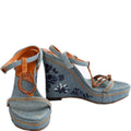 Christian Dior Denim Embroidered Wedges Size 37.5
