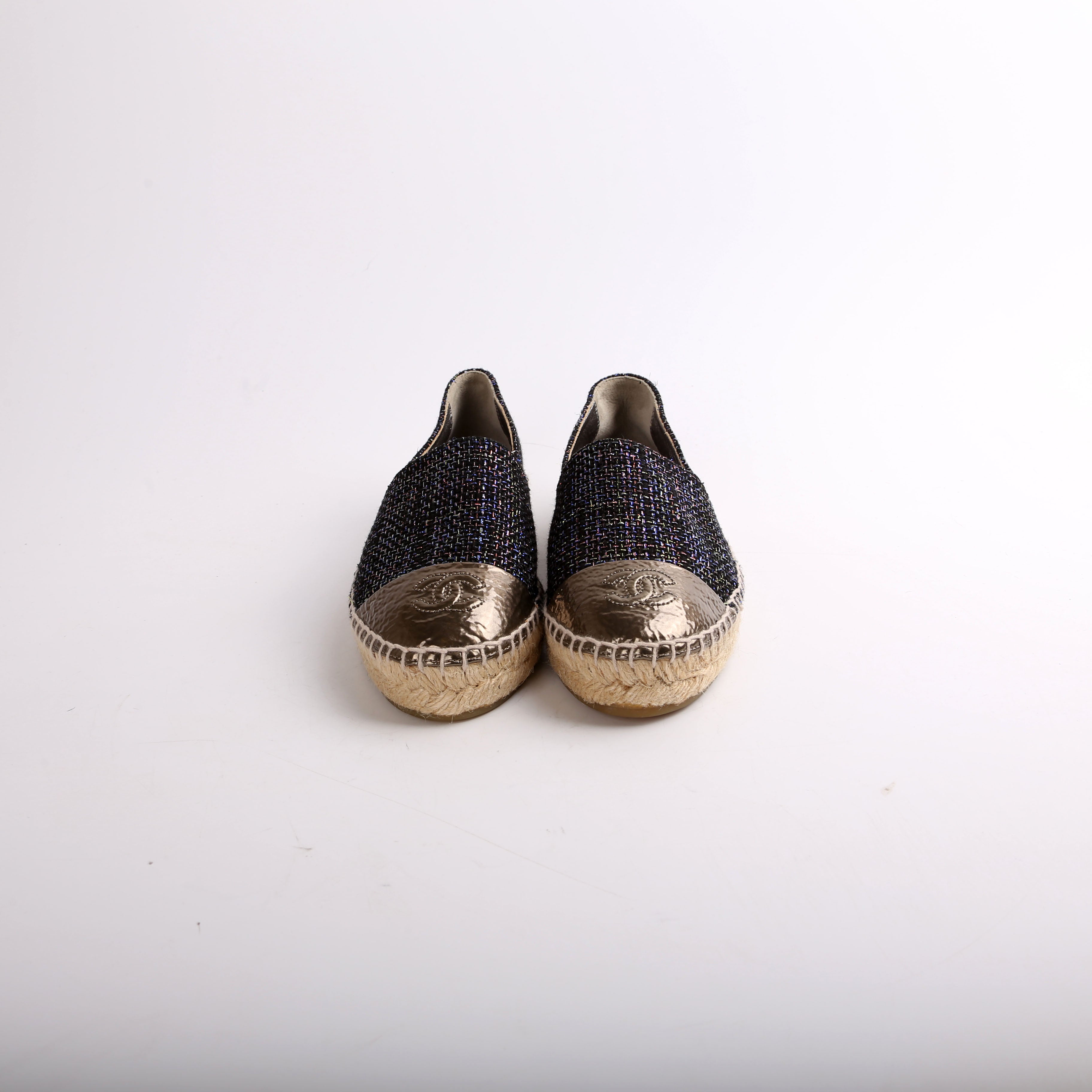 Chanel Tweed CC Espadrilles Size 36