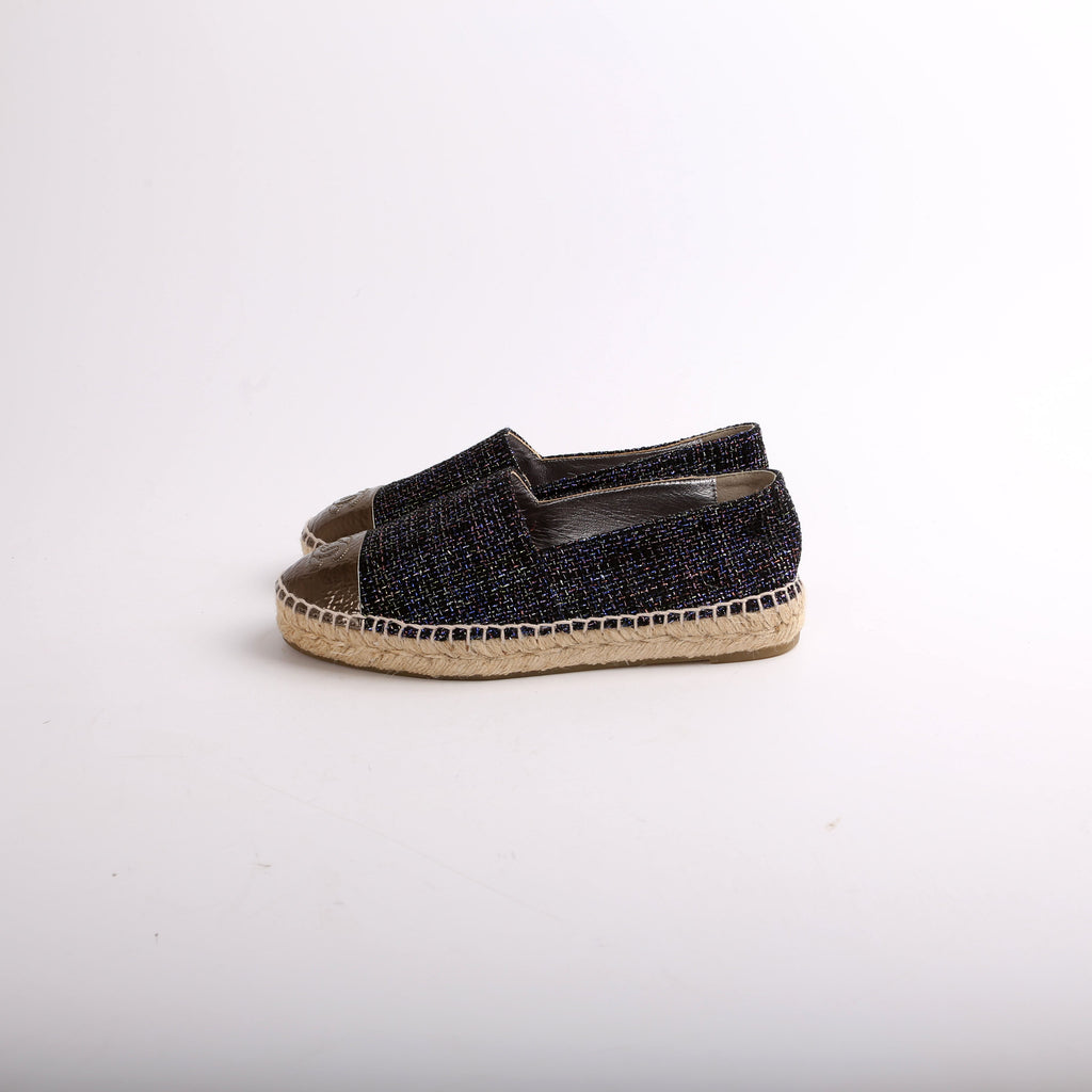 Chanel Tweed CC Espadrilles Size 36