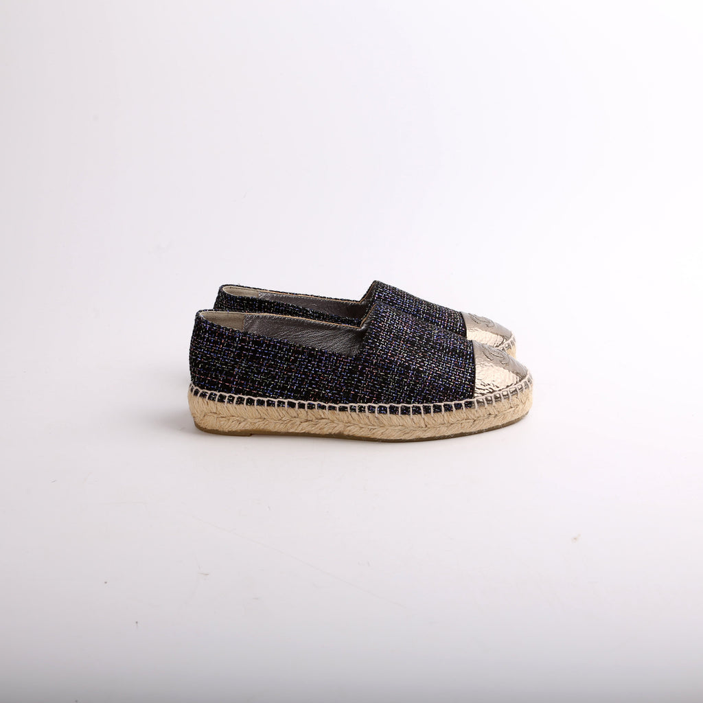 Chanel Tweed CC Espadrilles Size 36