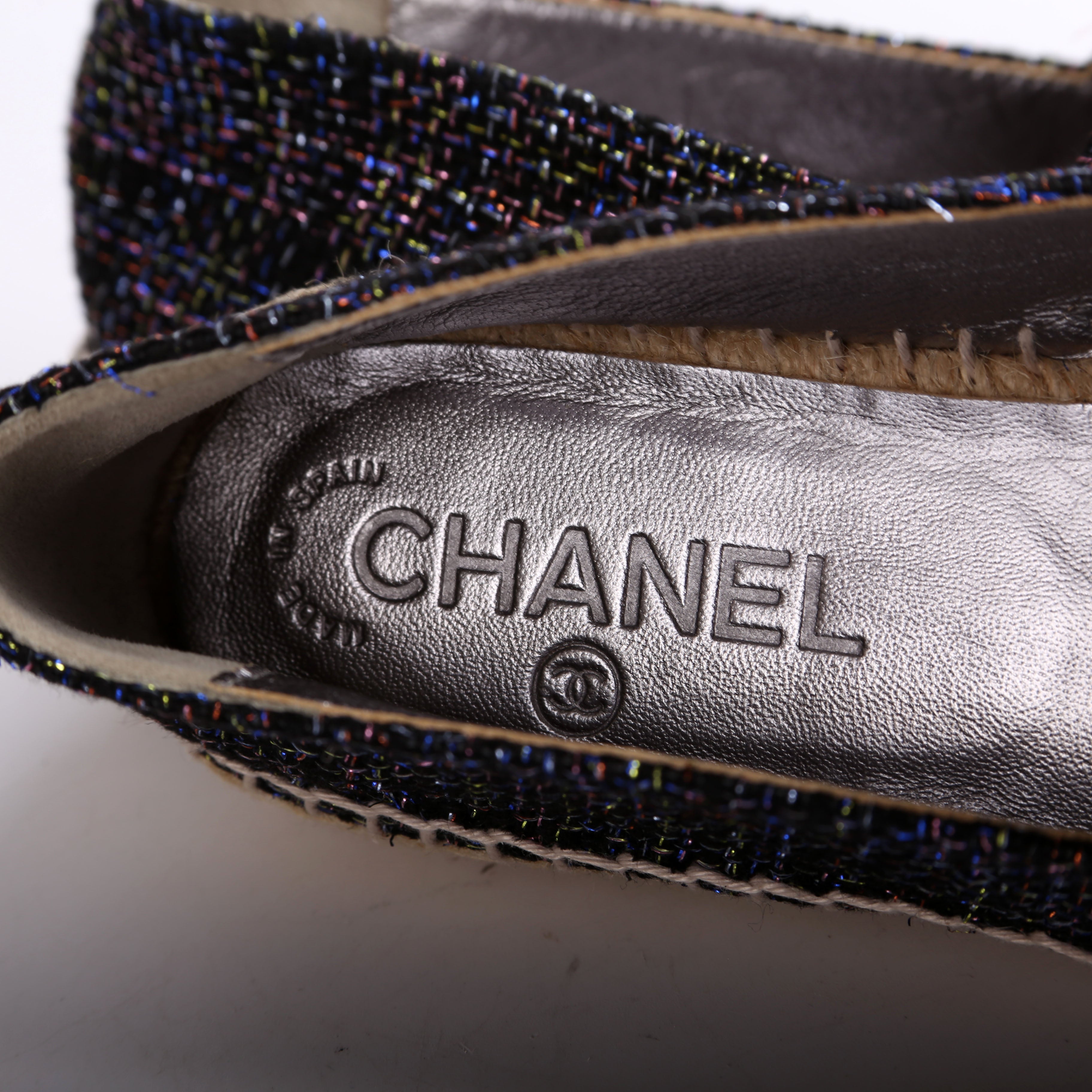 Chanel Tweed CC Espadrilles Size 36
