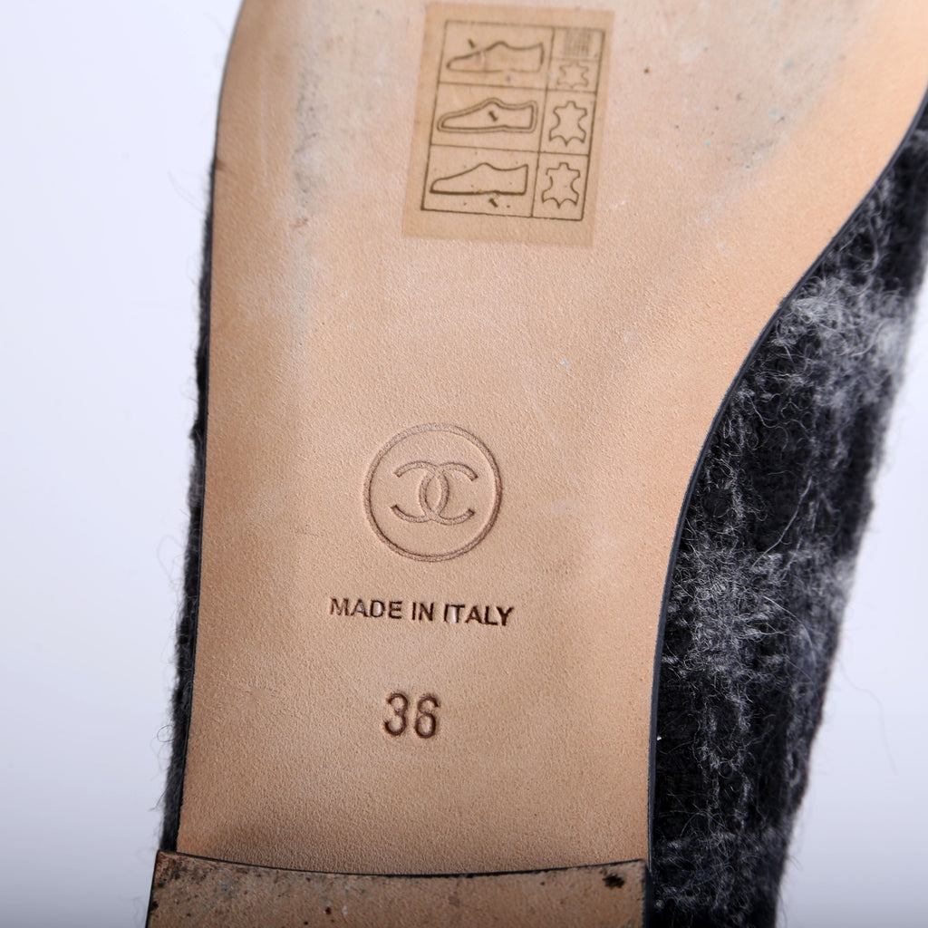 Chanel CC Tweed Loafers Size 36