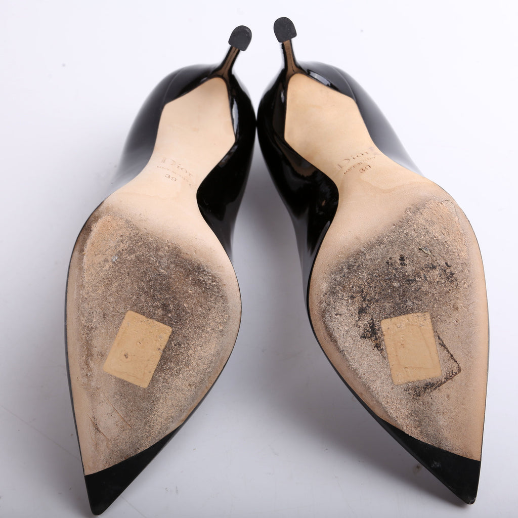 Christian Dior D-Stilleto Patent Pointed Toe Pumps Size 39