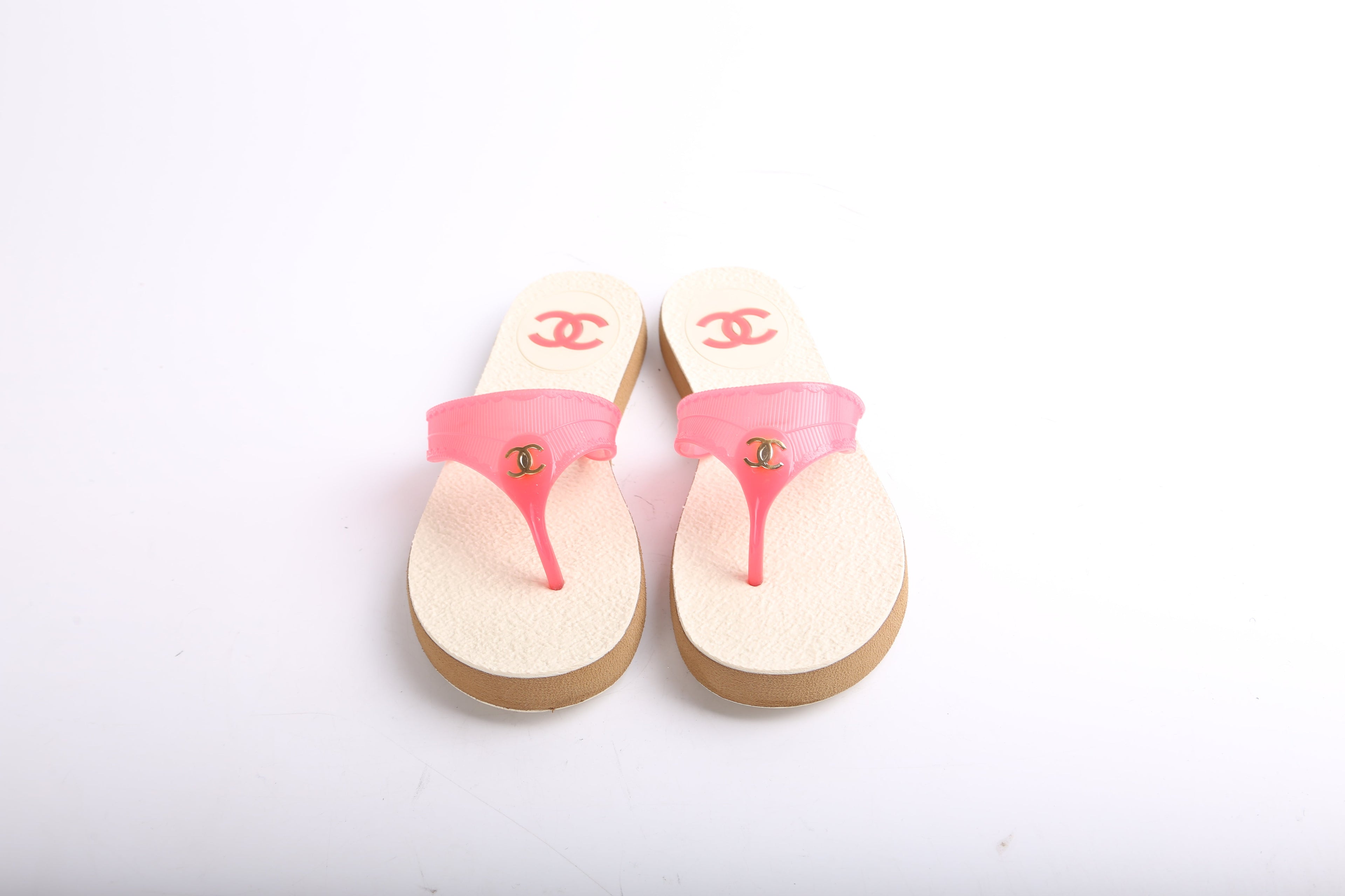 Chanel Interlocking CC Flip Flops Size 38