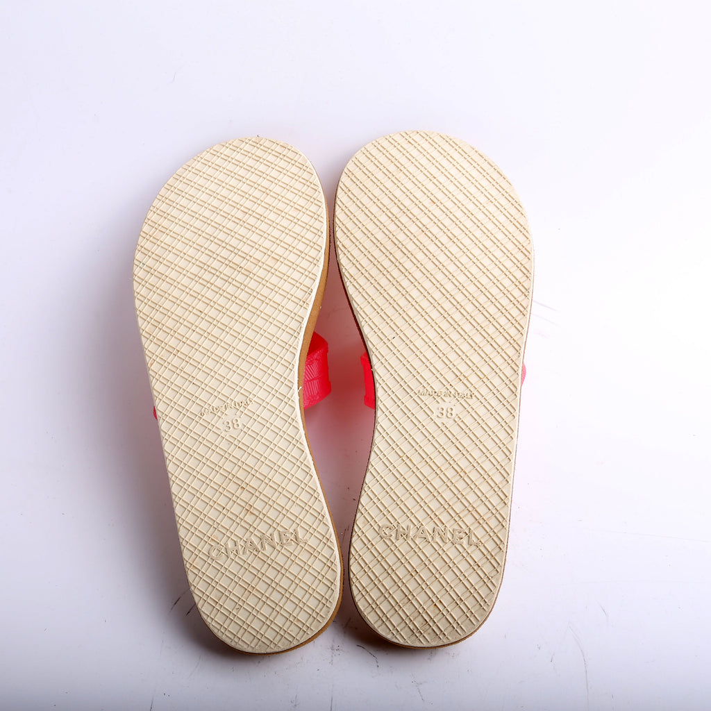 Chanel Interlocking CC Flip Flops Size 38
