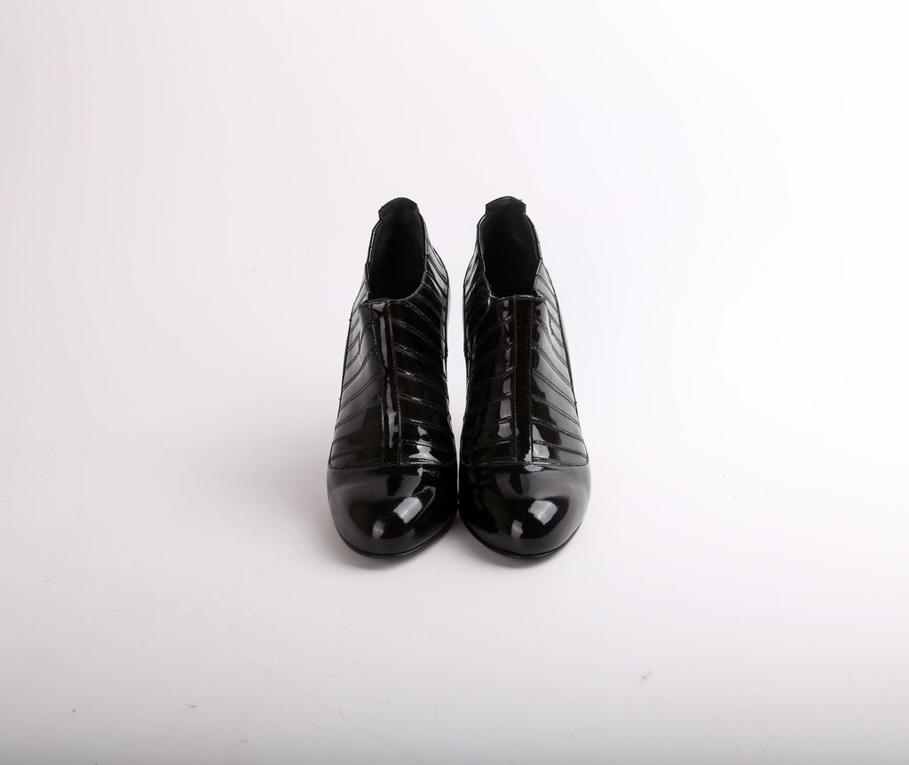 Chanel PNY Patent Leather Booties Size 38.5