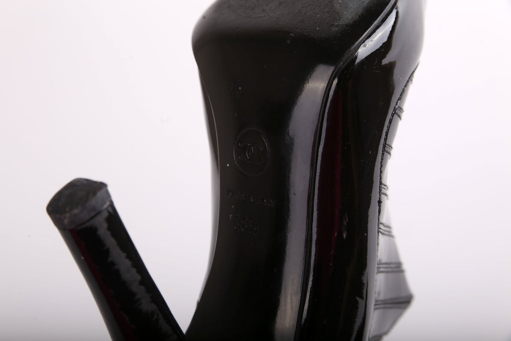 Chanel PNY Patent Leather Booties Size 38.5