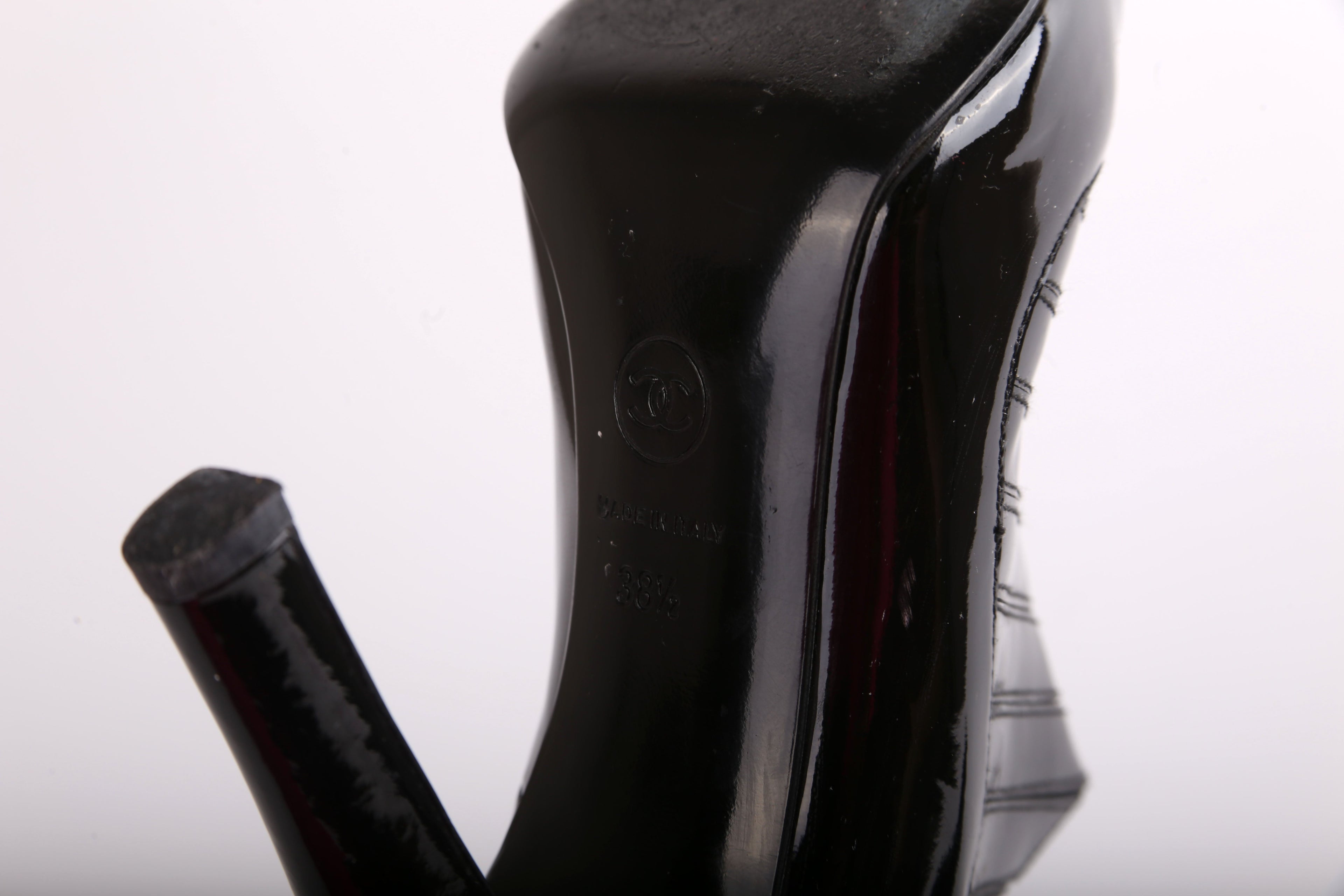 Chanel PNY Patent Leather Booties Size 38.5