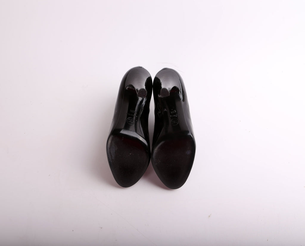 Chanel PNY Patent Leather Booties Size 38.5