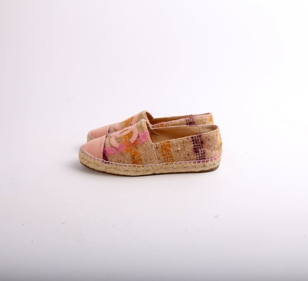 Chanel Tweed CC Espadrilles Size 36