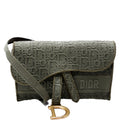 Christian Dior Slim Saddle Belt Bag Oblique Green