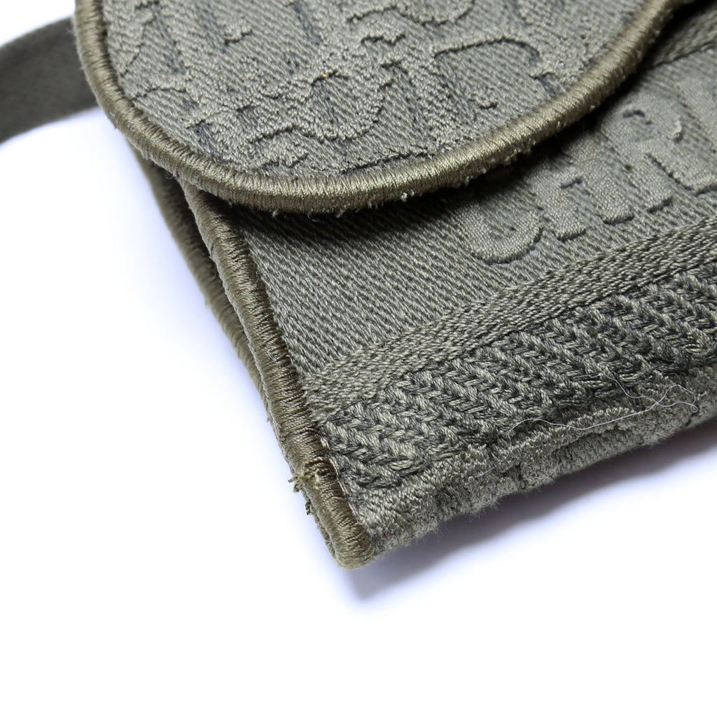 Christian Dior Slim Saddle Belt Bag Oblique Green