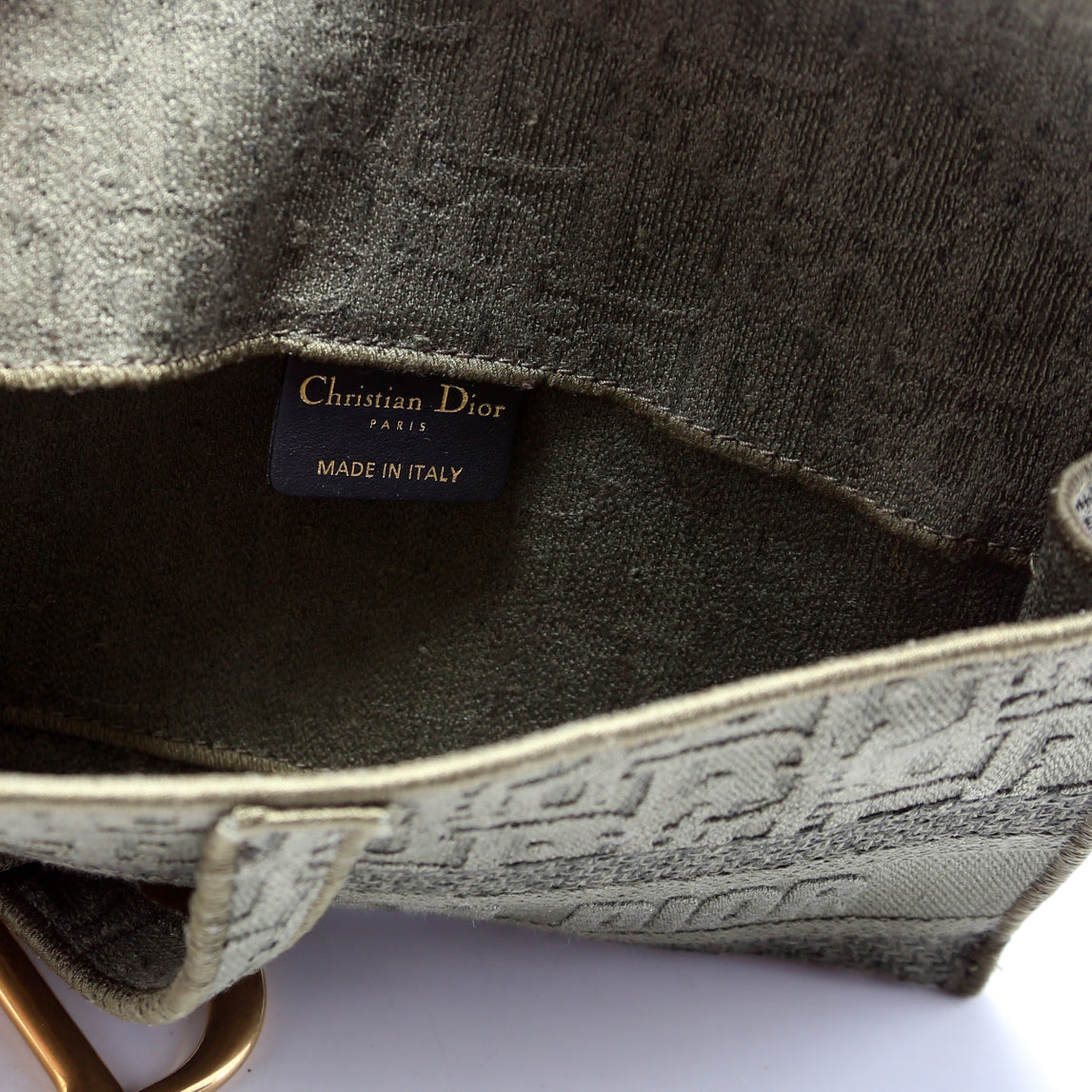 Christian Dior Slim Saddle Belt Bag Oblique Green