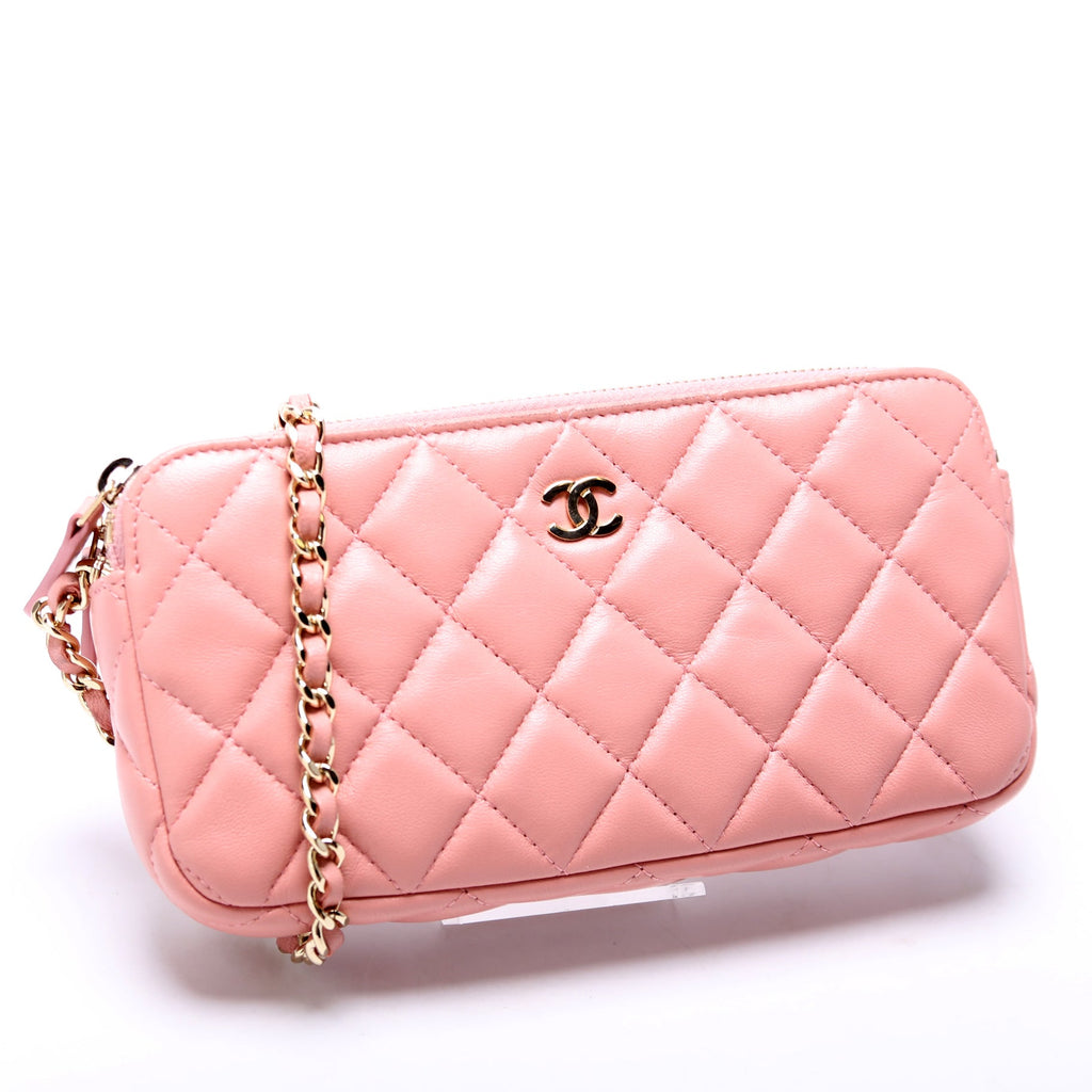 Chanel WOC CC Double Zip Pink