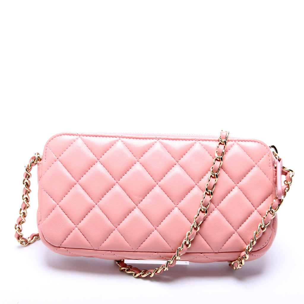 Chanel WOC CC Double Zip Pink