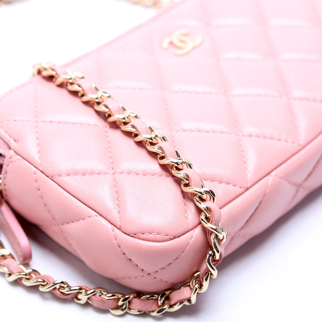 Chanel WOC CC Double Zip Pink