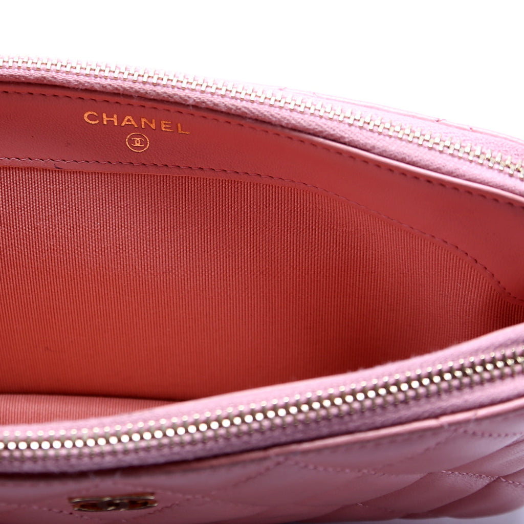 Chanel WOC CC Double Zip Pink