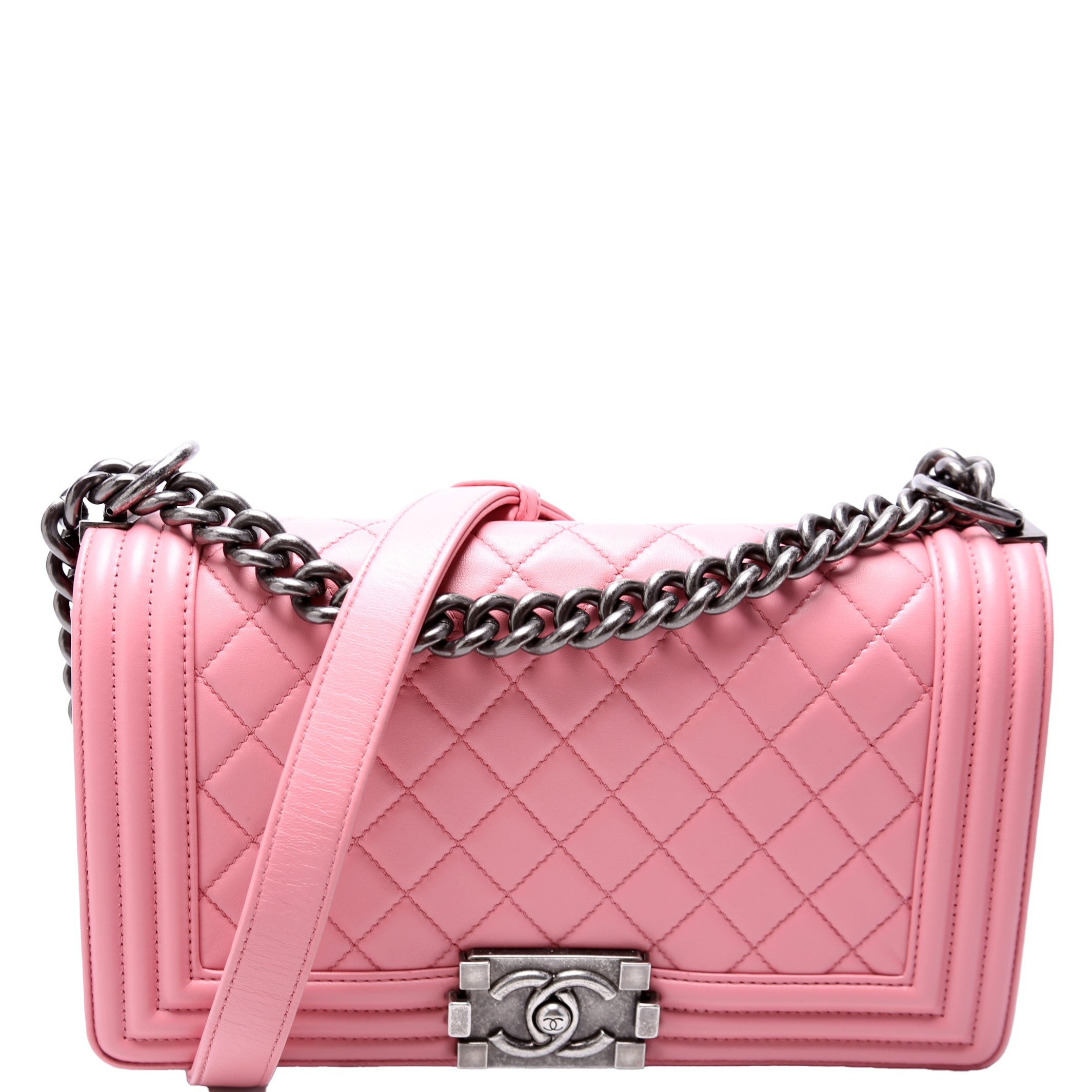 Chanel Boy Flap Medium Old Lambskin 15-20M Pink