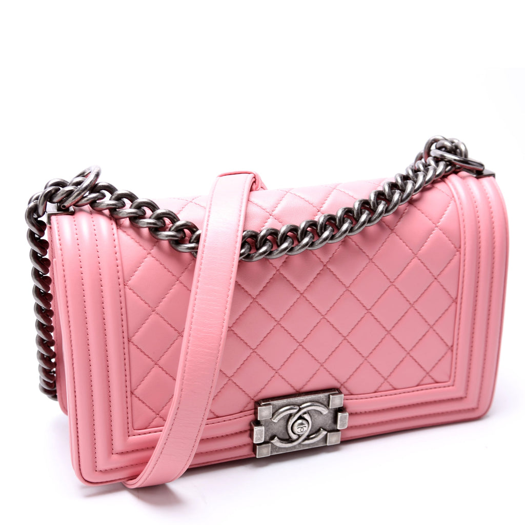 Chanel Boy Flap Medium Old Lambskin 15-20M Pink