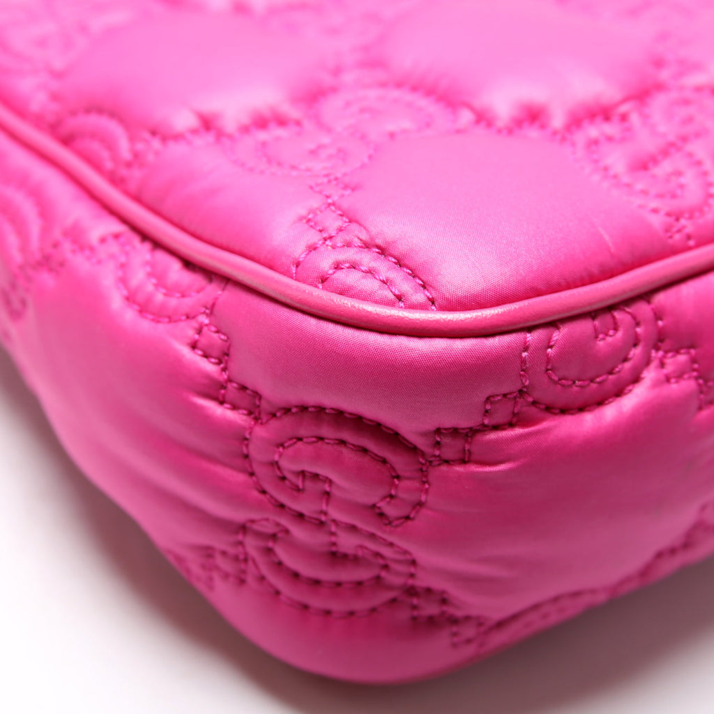 Gucci 735049 GG Nylon Shoulder Bag Pink
