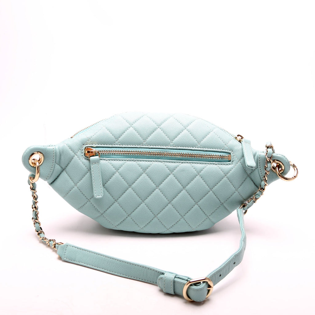 Chanel HOLD Filigree Waist Bag Caviar 29M Blue