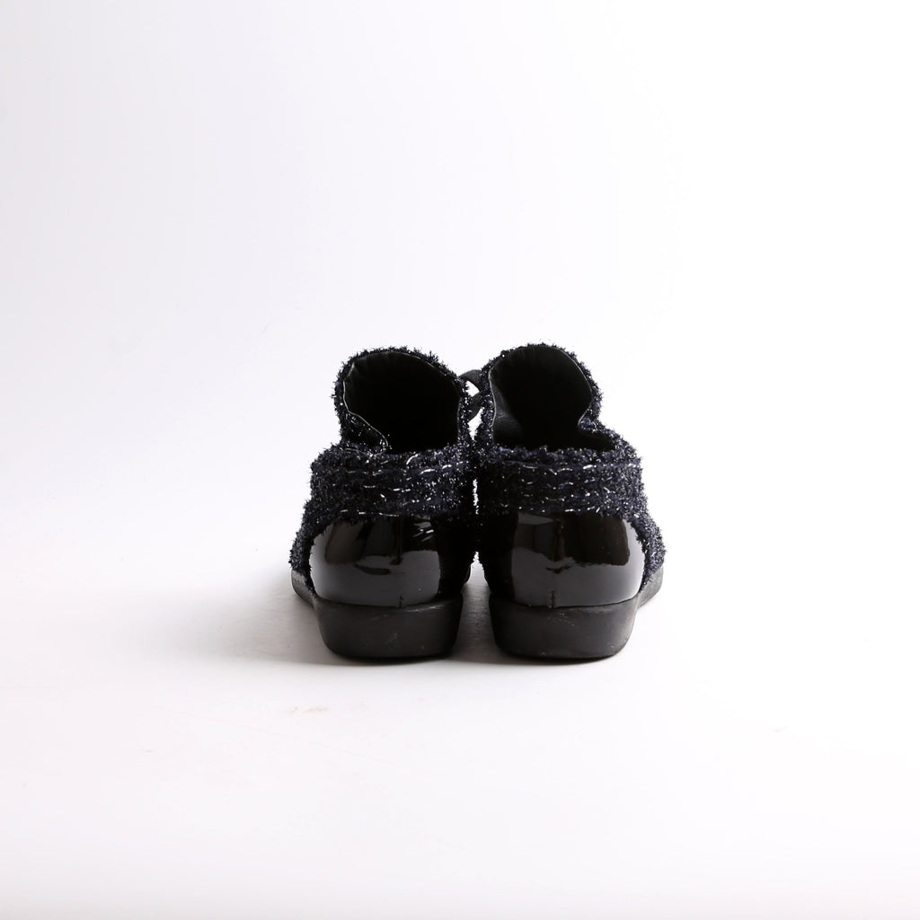 Chanel Tweed/Patent Cap Toe Trainers Size 35.5