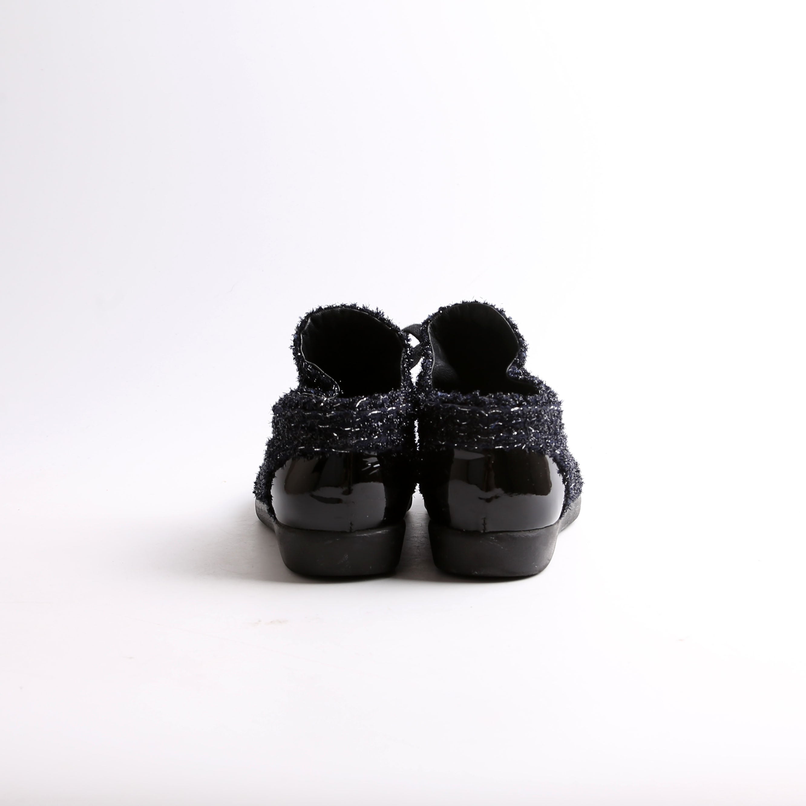 Chanel Tweed/Patent Cap Toe Trainers Size 35.5