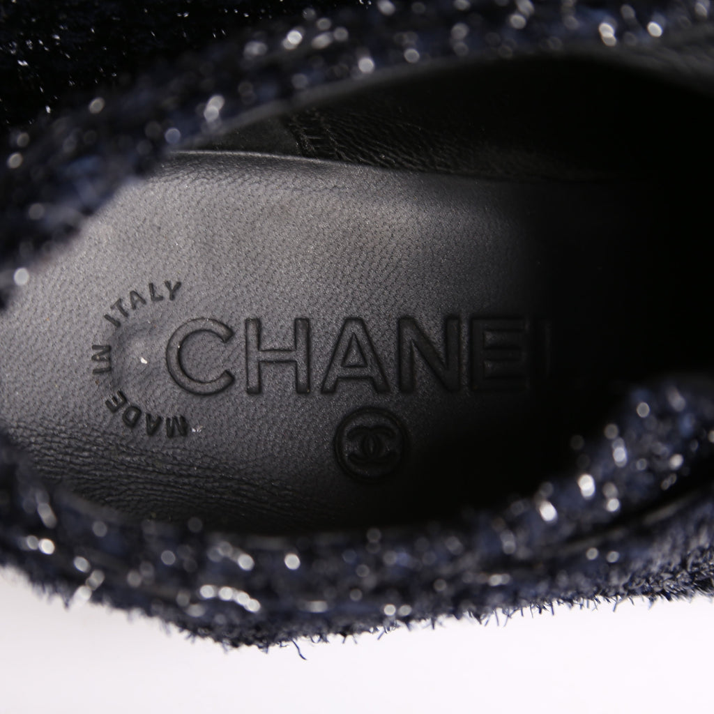 Chanel Tweed/Patent Cap Toe Trainers Size 35.5