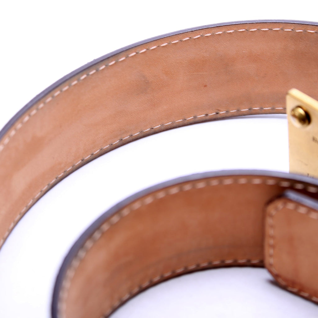 Louis Vuitton Inventeur Buckle Damier Ebene Belt Size 80/32 Brown