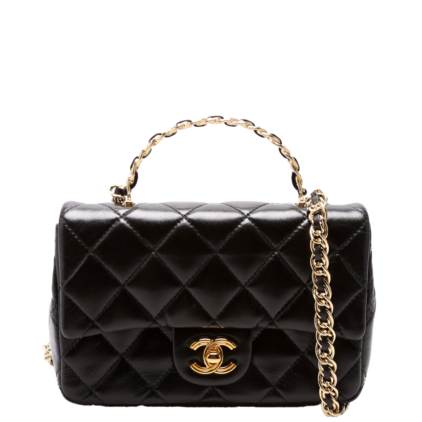 Chanel Rectangular Mini Top Handle RFID Black
