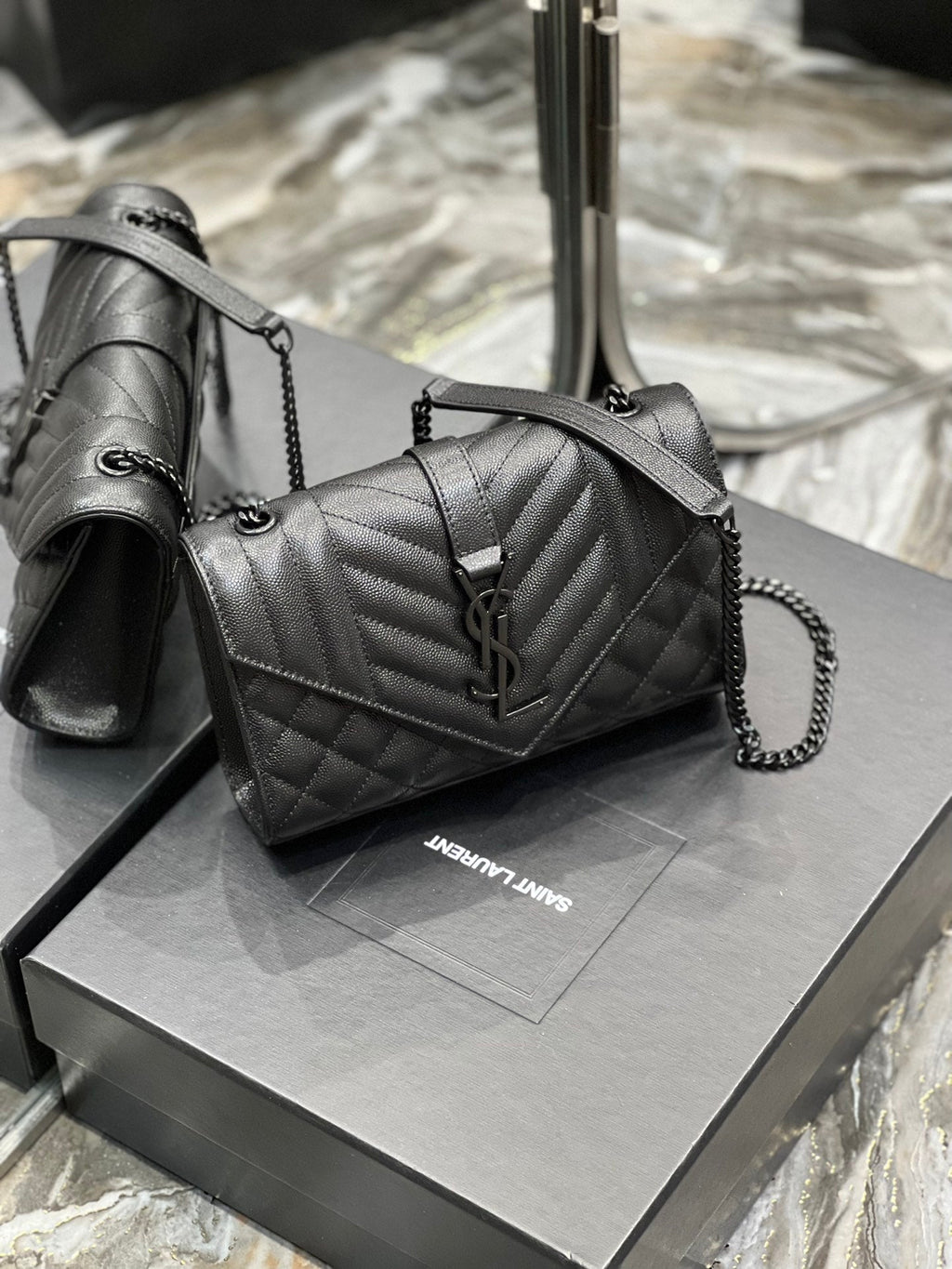 YSSL Small Bag Black In Mix Matelasse For Women 8in/21cm YSL 600195BOW981000