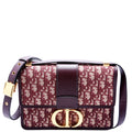 Christian Dior 30 Montaigne Oblique Flap Bag Burgundy
