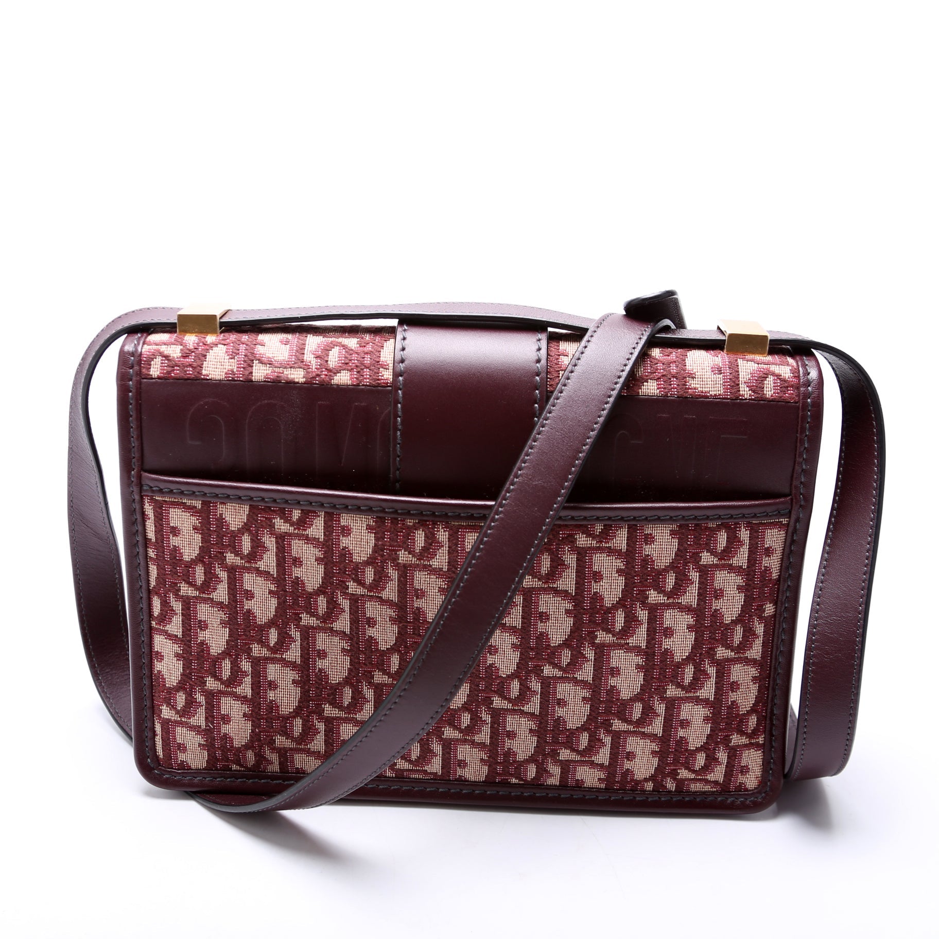 Christian Dior 30 Montaigne Oblique Flap Bag Burgundy