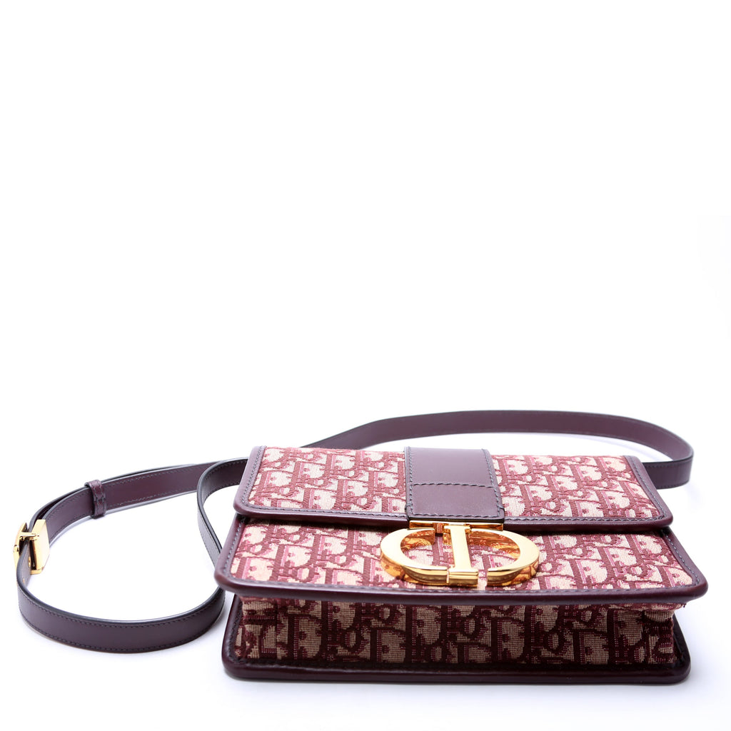 Christian Dior 30 Montaigne Oblique Flap Bag Burgundy