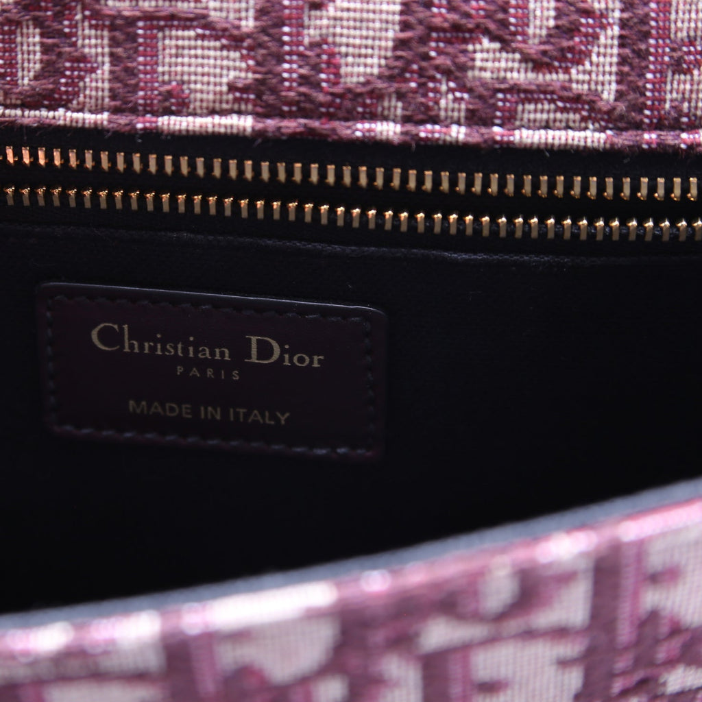Christian Dior 30 Montaigne Oblique Flap Bag Burgundy