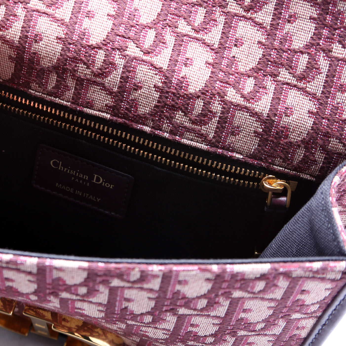 Christian Dior 30 Montaigne Oblique Flap Bag Burgundy