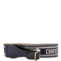 Christian Dior Embroidered Wide Canvas Waist Belt 85/34 Navy/Beige