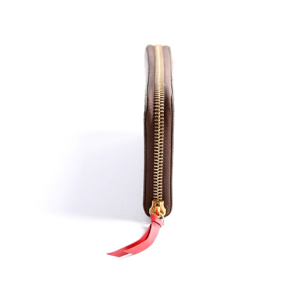 Louis Vuitton Clemence Wallet Damier Ebene Red