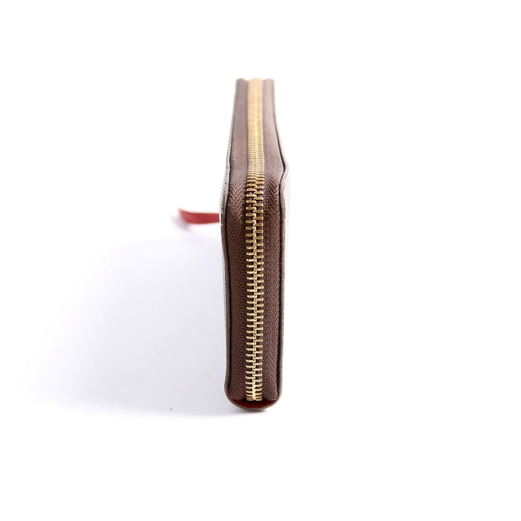 Louis Vuitton Clemence Wallet Damier Ebene Red