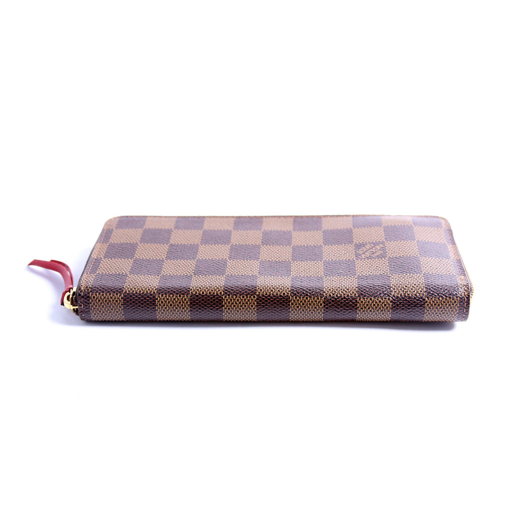 Louis Vuitton Clemence Wallet Damier Ebene Red