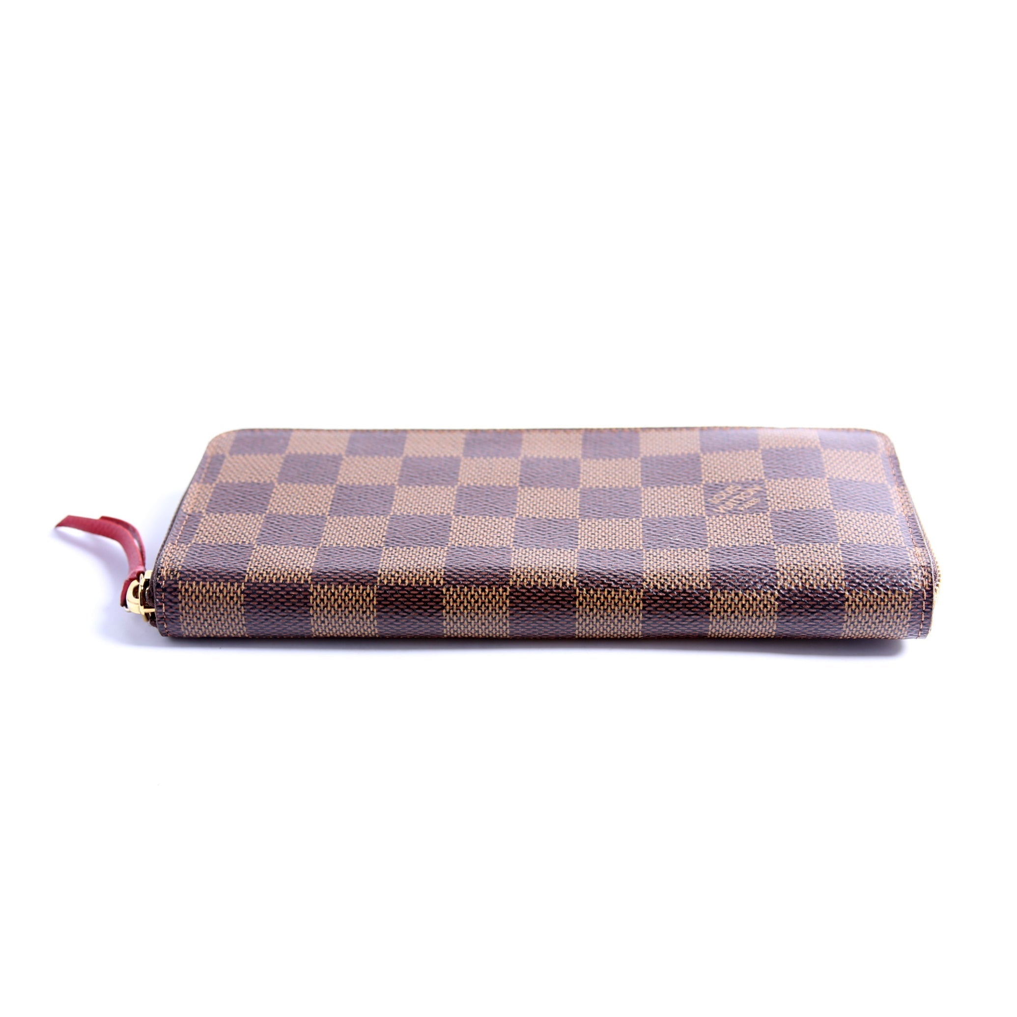 Louis Vuitton Clemence Wallet Damier Ebene Red