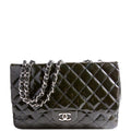 Chanel Classic Flap Jumbo Patent 13M Green
