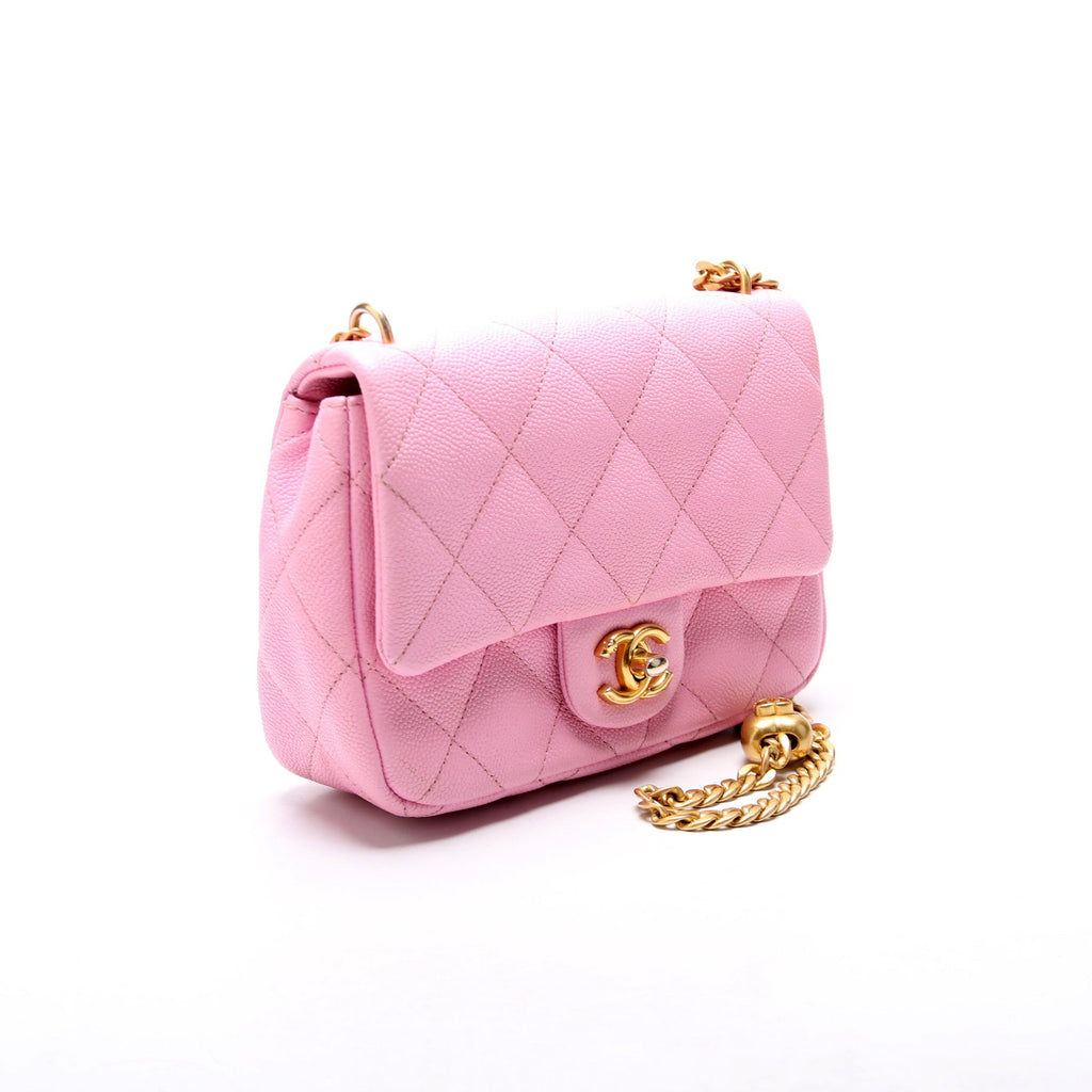 Chanel Classic Flap Mini Sweetheart Chain Caviar RFID Pink