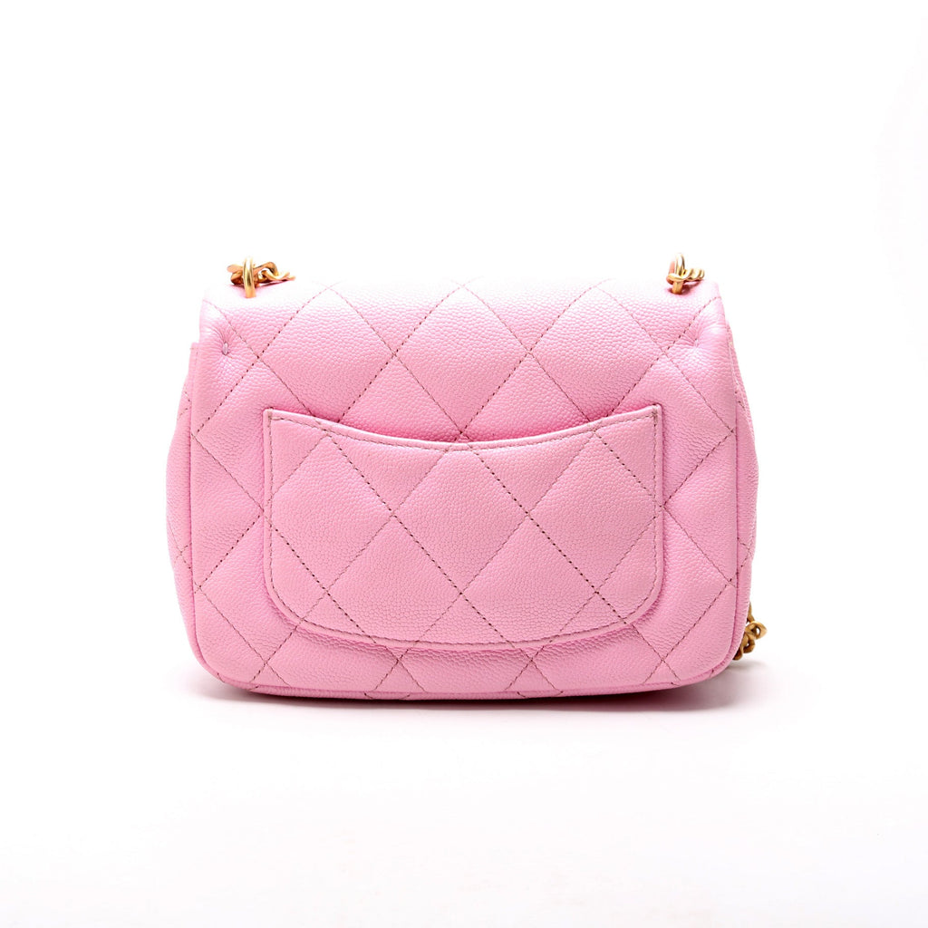 Chanel Classic Flap Mini Sweetheart Chain Caviar RFID Pink