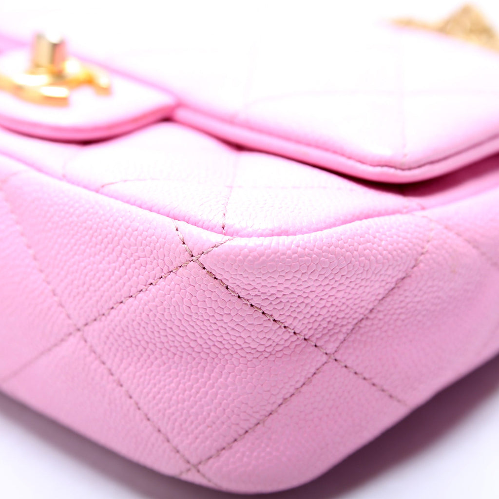 Chanel Classic Flap Mini Sweetheart Chain Caviar RFID Pink
